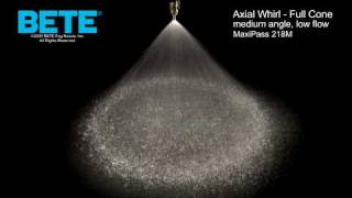 Axial Whirl Full Cone Spray Nozzle BETE MaxiPass 218M [upl. by Atsirk890]