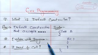 Default Constructor in C  syntax and example of default constructor in c [upl. by Delanty]