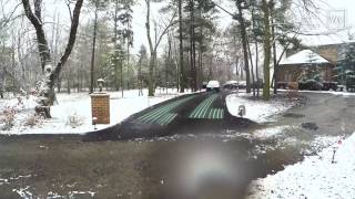 Timelapse of Snow Melting System in use Under a Driveway [upl. by Anelej]