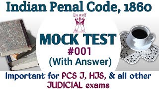 Indian Penal Code 1860  Mock Test  001 With Answer English amp Hindi [upl. by Forester]