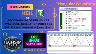 Triangular Waveform Generation using 8051 Microcontroller in Keil TechSimStudio keil programming [upl. by Hales551]