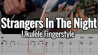 Strangers In The Night Ukulele Fingerstyle Tabs On Screen  Frank Sinatra [upl. by Mead]