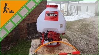 Pulvérisateur thermique à dos Geotech SP 300 2 T avec moteur 26 cc  démo par lun de nos clients [upl. by Sahcnip]