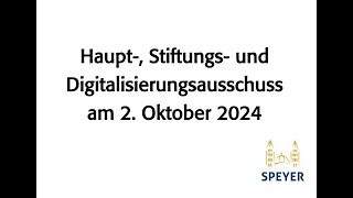 Haupt Stiftungs und Digitalisierungsausschuss am 02102024  Audiostream [upl. by Nonac764]