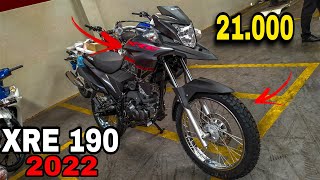 FUI OLHAR A NOVA XRE 190 ADVENTURE ABS 2022 CINZA METÃLICO ACABOU DE CHEGAR [upl. by Bow997]