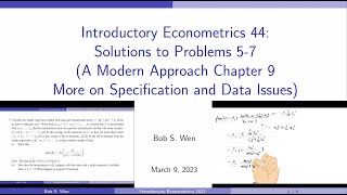 Solutions to Problems 57 A Modern Approach Chapter 9  Introductory Econometrics 44 [upl. by Inavihs]