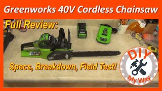 Greenworks 40V Cordless Chainsaw Review 16 [upl. by Xad]