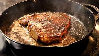 Filet Mignon Steak in Cast Iron Skillet  EASY STEAK RECIPE [upl. by Arayt]