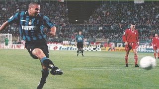 PiacenzaInter 03 Coppa Italia 199798  Studio Sport tripletta di Ronaldo [upl. by Bulley735]