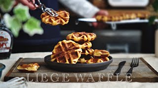 リエージュワッフルの作り方（レシピ）｜4K｜How to make Liege Waffle recipe）｜ベルギーワッフル [upl. by Nipha]