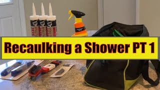 Removing Old Shower Caulk Made Easy  Part 1 to Recaulking The Shower [upl. by Shane]