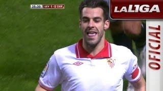 Gol de Negredo 10 en el Sevilla FC  Real Zaragoza  HD [upl. by Meehsar696]