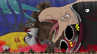 Worm VS BLOOP VS exogorth VS Mega Mosasaurus [upl. by Feilak559]