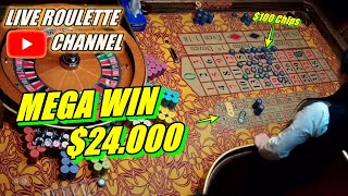 🔴LIVE ROULETTE  💰 MEGA WIN 💲24000 In Las Vegas Casino 🎰 100 Chips Inside Exclusive ✅ 20240404 [upl. by Hnoj5]