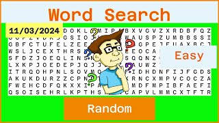 Word Search Easy  Random  11032024 [upl. by Bucella]