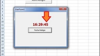 Vídeo Aula 15  Relógio digital em formulário excel com vba  com atualização segundo a segundo [upl. by Hersch]