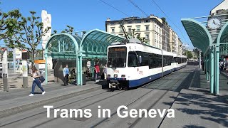 Trams in Geneva Switzerland [upl. by Cnahc]