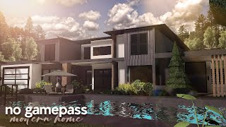 No Gamepass Modern Home  Roblox  Bloxburg House build  Speedbuild [upl. by Llenaej880]