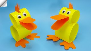 Moving paper toys  How to make a paper duck  Easy paper crafts [upl. by Lladnarc]