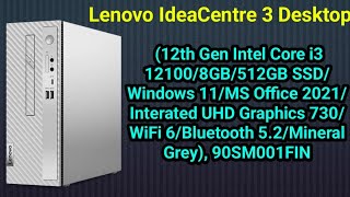 Lenovo IdeaCentre 3 Desktop 12th Gen Intel Core i3 121008GB512GB SSD [upl. by Suiramad]