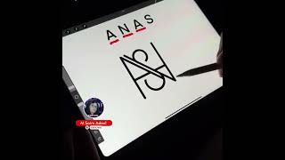 Anas Name Logo Design 😍😘❤✌✌  Anas Signature Style [upl. by Jens715]