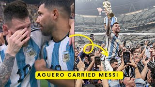 Aguero carrying Messi on his shoulders  Messi Won World Cup [upl. by Luz]