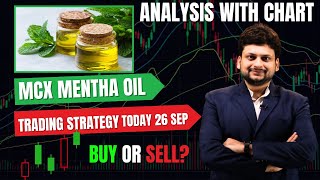 MCX Mentha Oil View 26 September  Analysis By Mayank Kumar Gupta [upl. by Nnylirej]