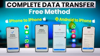 How to transfer complete data from OLD iPhone to New iPhone amp Android to iPhone  Esim amp Whatsapp [upl. by Ymmac795]