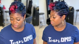 Color and curl slay  How to curl short hair [upl. by Otis844]