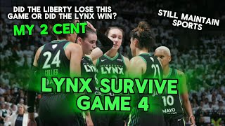 SMS l My 2 Cent l MN Lynx vs NY Liberty l Recap G4 Playoff Finals l Lynx survive to play another day [upl. by Odraner]