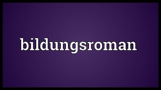 Bildungsroman Meaning [upl. by Zak]