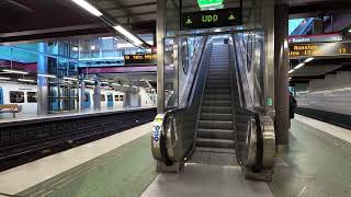 Sweden Stockholm Liljeholmen Subway Station 2X escalator  changing platforms [upl. by Hedveh]