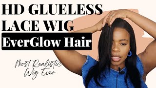 The most REALISTIC GLUELESS lace front wig ever 😍 Everglow wig review [upl. by Eaton]