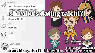 shirabu’s dating taichi  bonus  haikyuu texts  kardashian spoof skit  volleyball mfs part 3 [upl. by Nnaeirb]