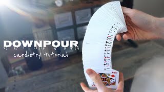 The ONEHANDED Waterfall DOWNPOUR  Beginner Cardistry Tutorial [upl. by Zipnick]