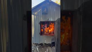 Making cherry charcoal with my outdoor wood boiler [upl. by Nema]