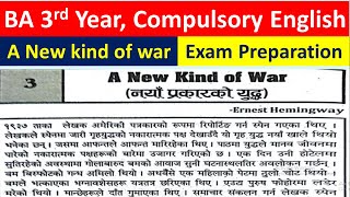 BA 3rd Year Compulsory English A New kind Of War Essay exam preparation [upl. by Annahsirhc]