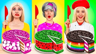 Me vs Grandma Cooking Challenge  Cake Decorating Cooking Hacks by YUMMY JELLY [upl. by Ybanrab552]