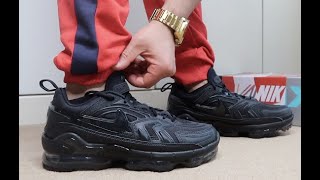 NIKE AIR VAPORMAX EVO REVIEW amp ON FOOT TRIPLE BLACK [upl. by Malcah]