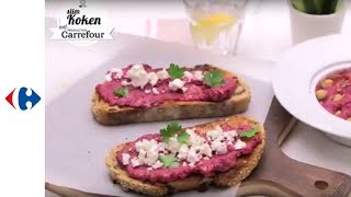 Toasts met hummus en rode bieten [upl. by Oitaroh]