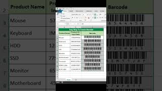 Quick and Easy Barcode Creation in Excel 😮 shorts [upl. by Claudianus]