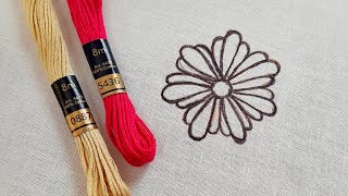 Very easy and beautiful floral embroidery design for beginners [upl. by Lorena52]