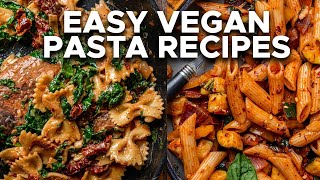 EASY VEGAN PASTA RECIPES  Creamy Sundried Tomato Pasta amp Vegan Ratatouille Pasta [upl. by Retrak]