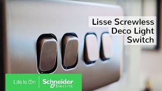 Lisse Screwless Decorative Light Switch amp Switched and Unswitched Sockets  Schneider Electric [upl. by Eanerb]