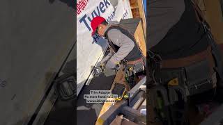 Nailing J channel through step flashing in roof [upl. by Nyltiak]