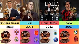 All Ballon dOr Winners List Since 1956  2024  2024 Ballon dOr winner Rodri [upl. by Nohsauq]