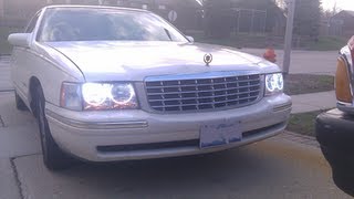 1999 Cadillac Deville Custom Halo Headlights [upl. by Euhsoj96]