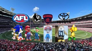 Super Matt Mario fan travels 11 Melbourne cricket ground MCG Collingwood vs Melbourne ￼￼ [upl. by Lekram]