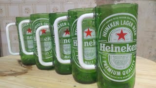 Colocando Alça em Copos Artesanais Da Heineken com parafusos de inox e anéis de vedação de silicone [upl. by Reni]