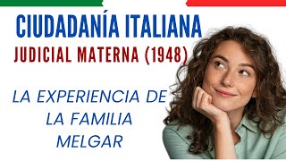 CIUDADANÍA ITALIANA VIA JUDICIAL MATERNA 1948 [upl. by Eissen]